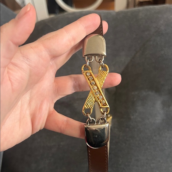Vintage Accessories - 🪝Vintage Designer France Hook Rhinestone Hardware Belt